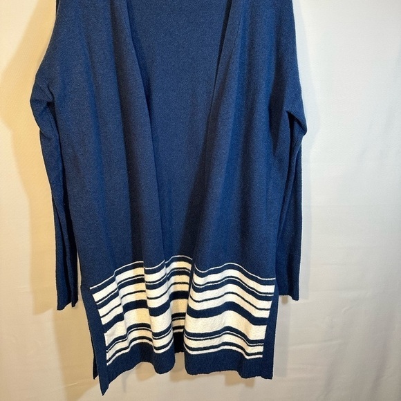 Merona Womens Size XL Stripe Open Front Knit Long Sleeve Sweater Cardigan Boho - Picture 2 of 8